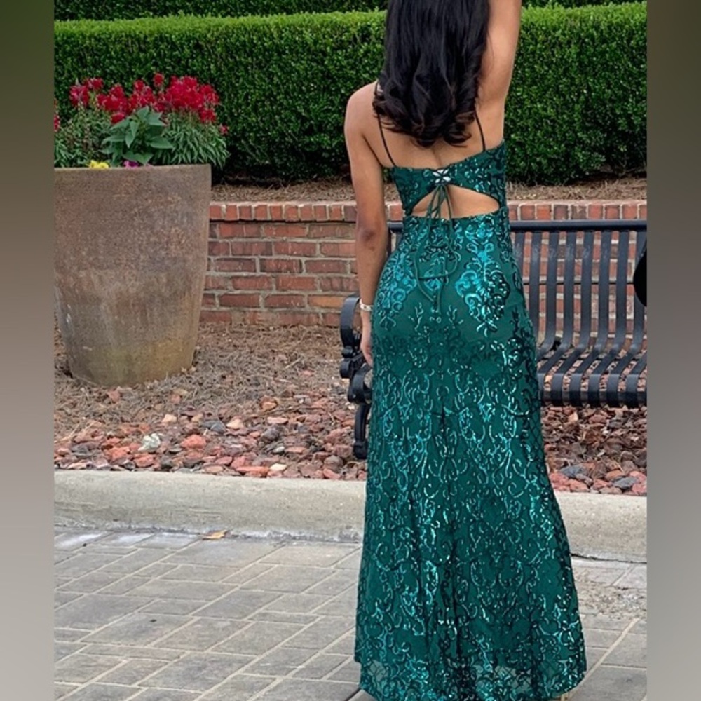 Elegant Green Lace Women Dress